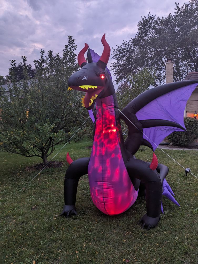 Purple Dragon. Not all purple dragons hang out by apple trees. This one does.