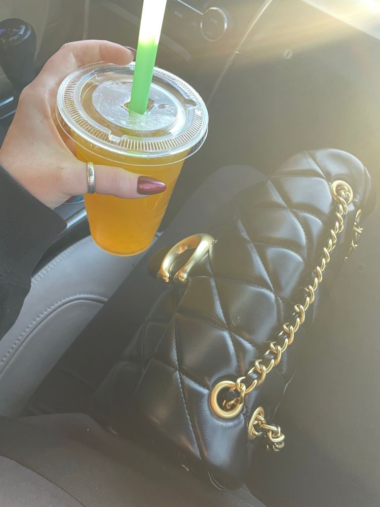 My purse and boba tea