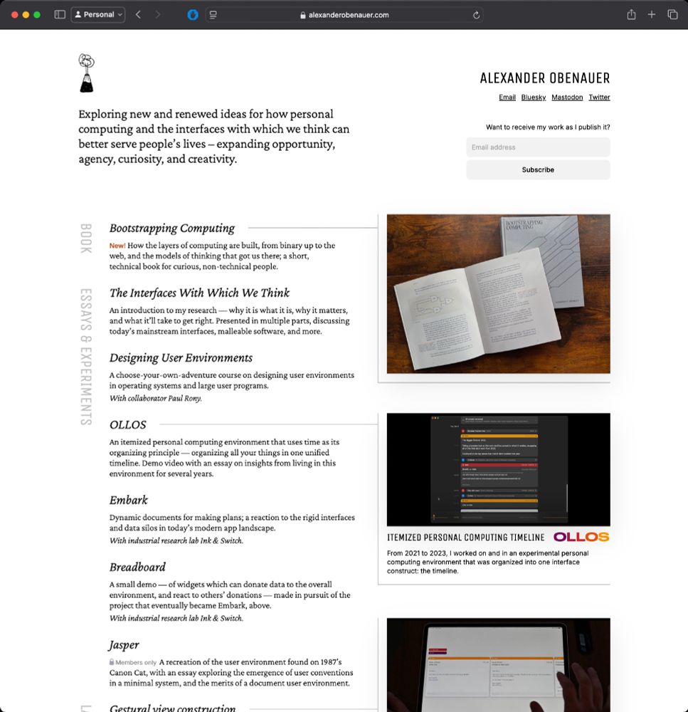 Screenshot of alexanderobenauer.com