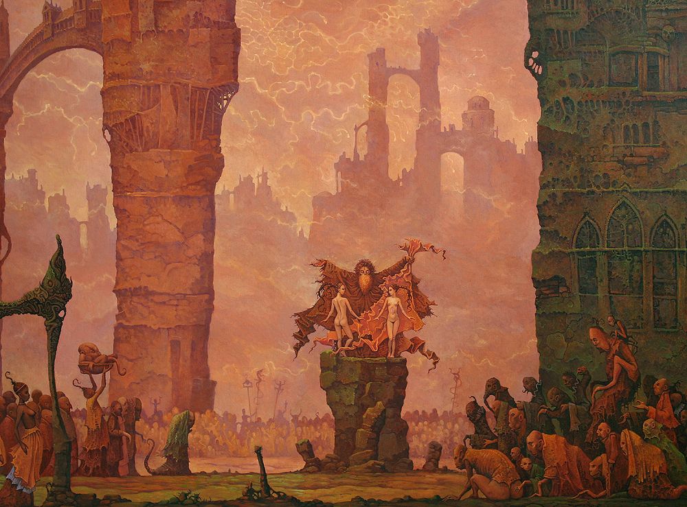 erotic dark surreal oil painting by michael hutter