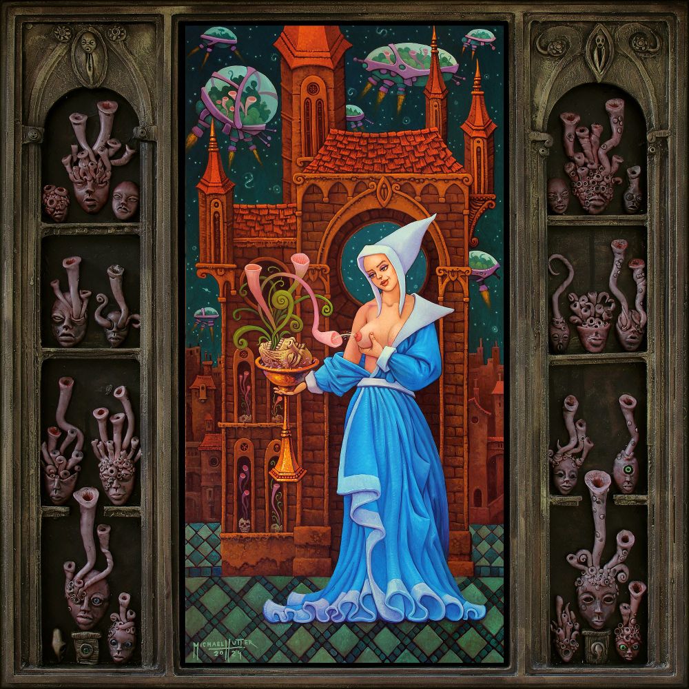 erotic dark surreal oil painting by michael hutter