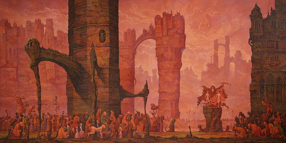 erotic dark surreal oil painting by michael hutter