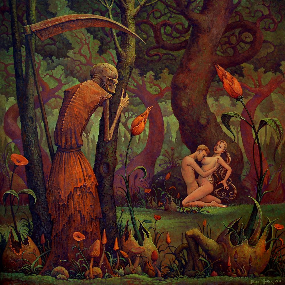 erotic dark surreal oil painting by michael hutter