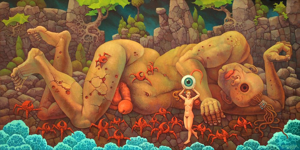 erotic dark surreal oil painting by michael hutter