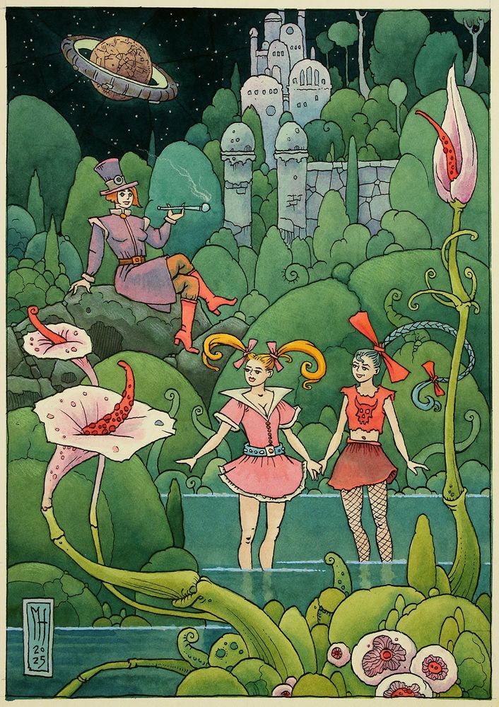 surreal watercolor painting by michael hutter