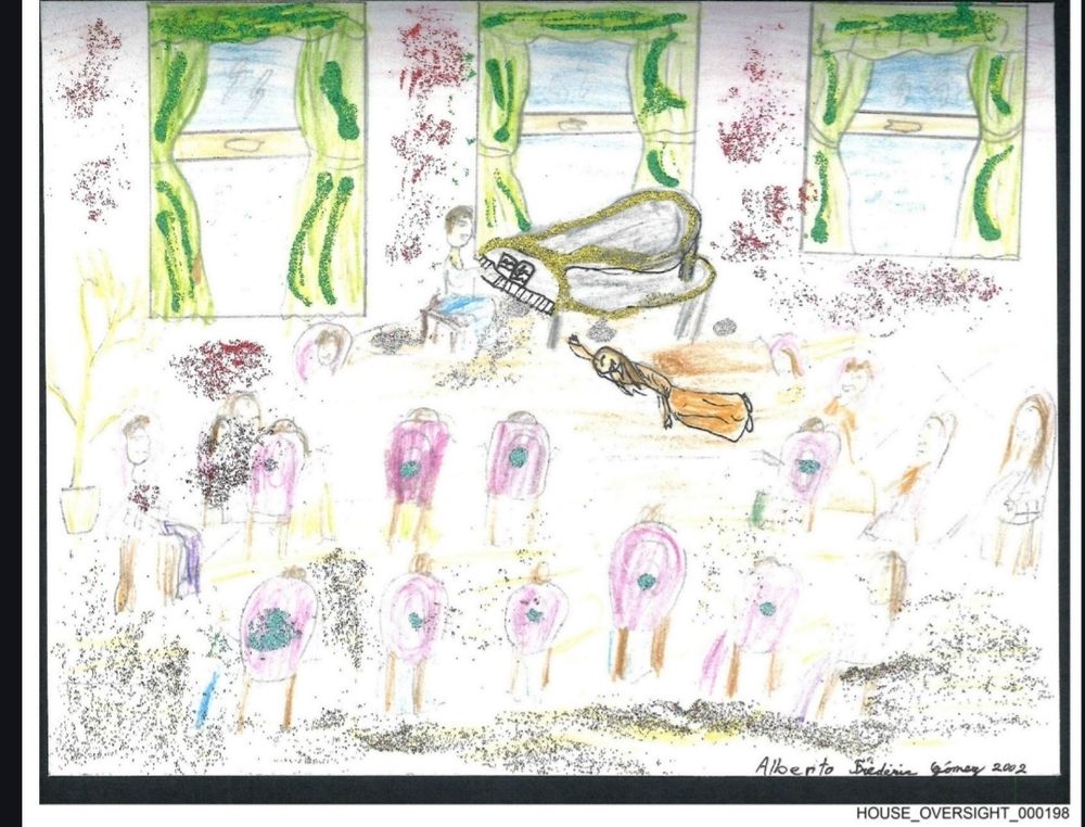 A drawing in Jeffrey Epsteins 50th birthday book