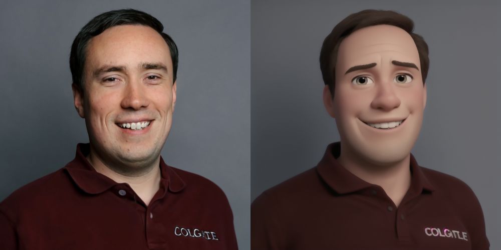 A side-by-side of my actual profile photo and a Pixar version created in Stable Diffusion.