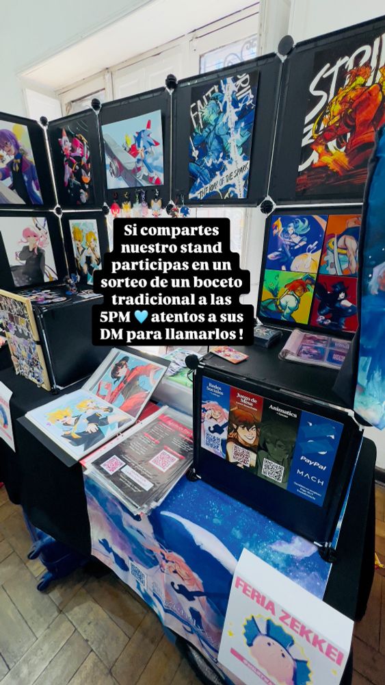 “If you share our stand you enter a giveaway for a trad sketch by 5PM 🩵 be on the lookout for a DM!”