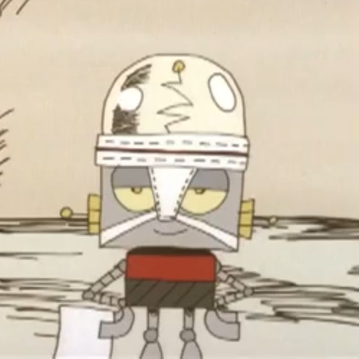 robot jones wearing a jockstrap on his head