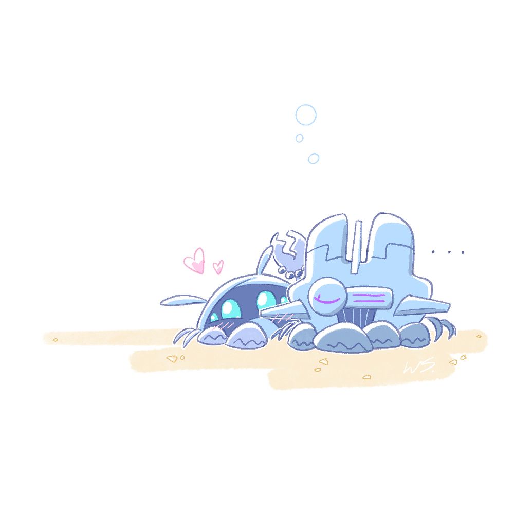 Destiny 2 characters, Mithrax and Eido redrawn as cartoon crabs.