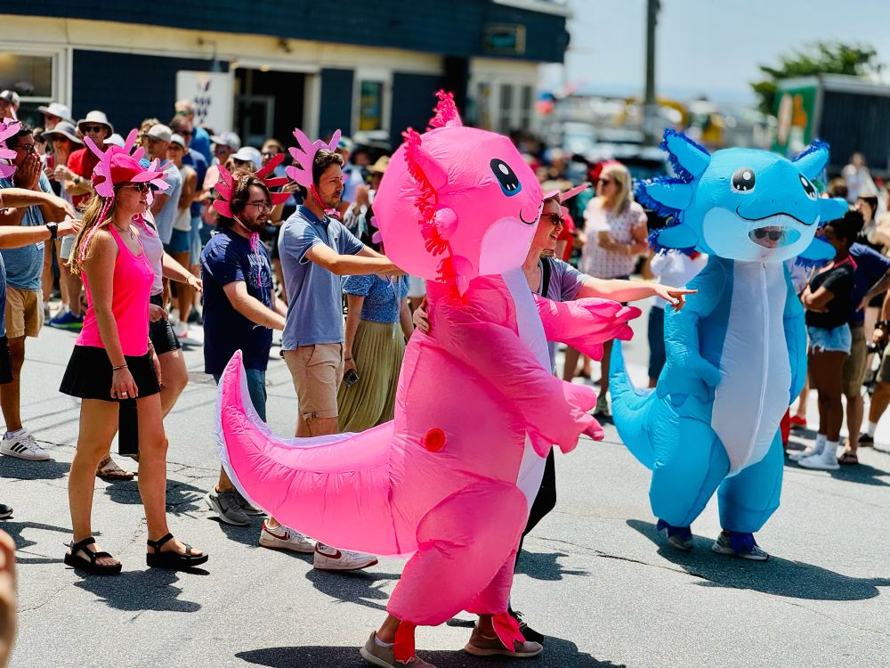 Parade with axolotls 