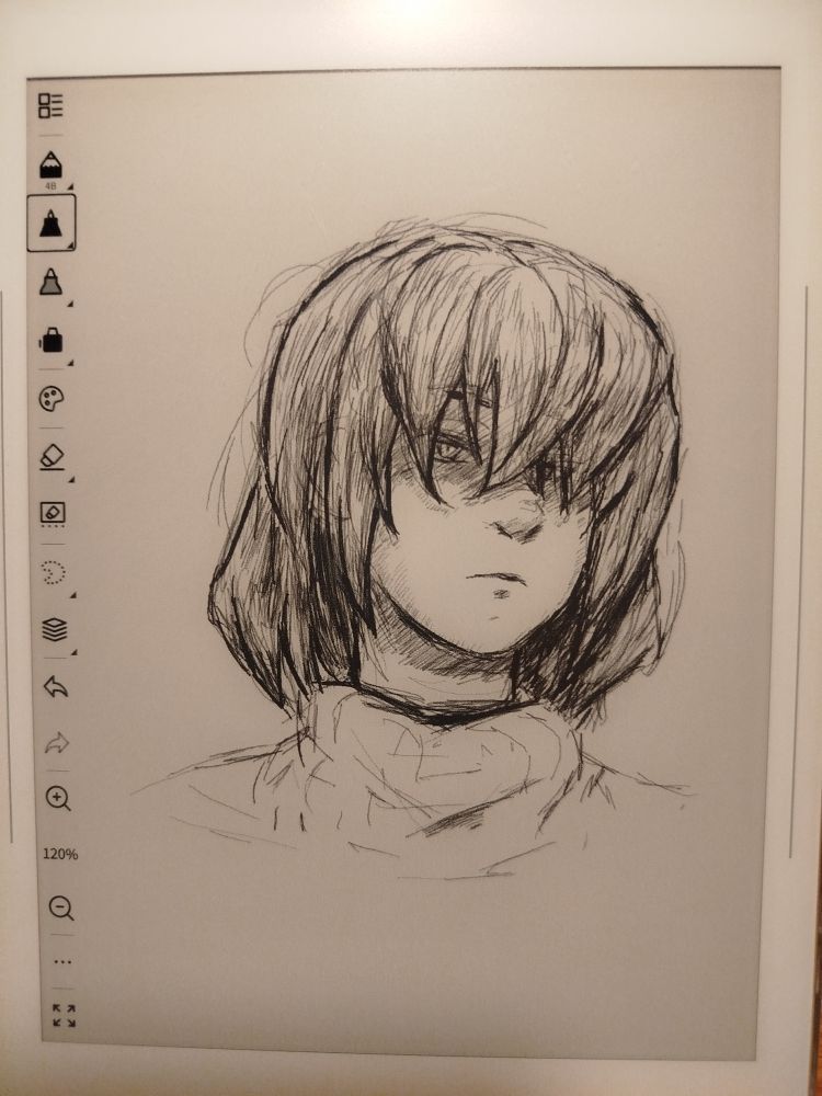 doodle of Kris Dreemurr from Deltarune
