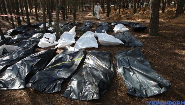 Photo of a discovered mass grave in Ukraine.