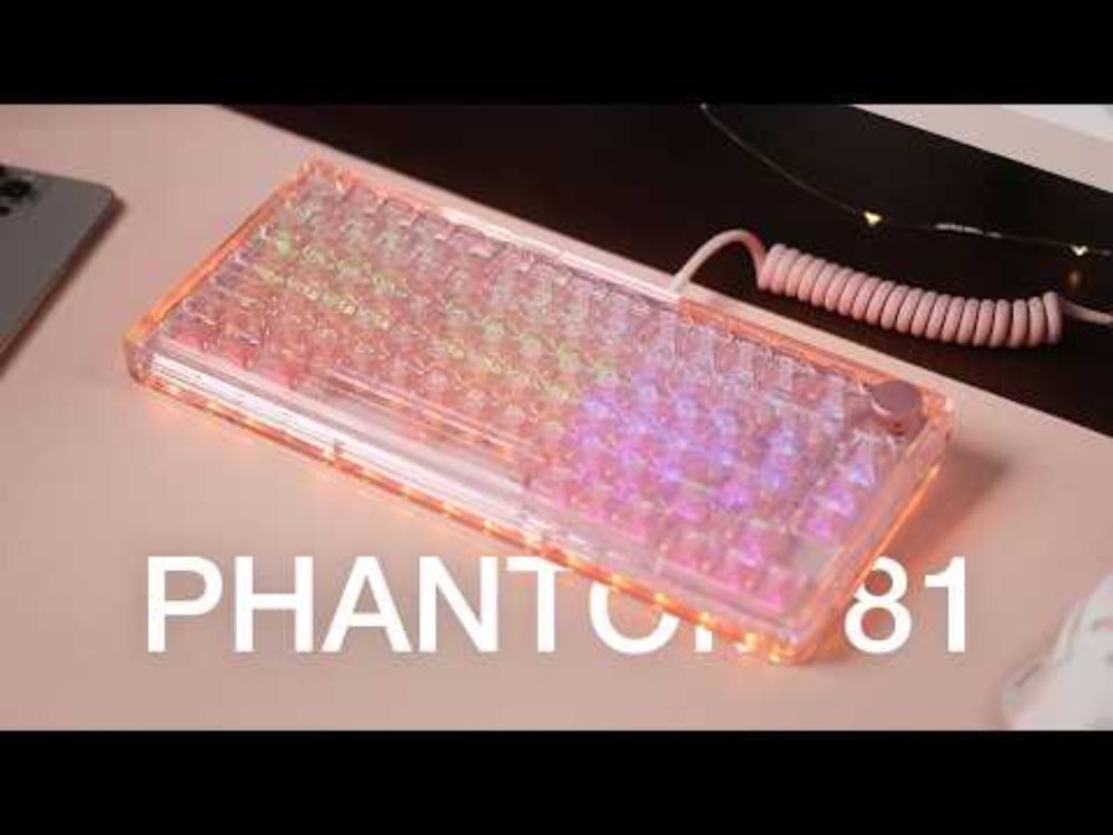 Kiiboom Phantom 81 V3 — Futuristic Transparent THOCCY Keyboard! Typing Sounds and Test