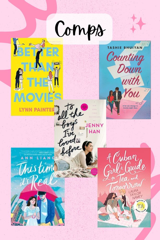 Comp titles: Lynn Painter’s Better Than The Movies; Ann Liang’s This Time It’s Real; Tashy Bhuiyan’s Counting Down With You; Laura Taylor Namey’s A Cuban Girl’s Guide to Tea and Tomorrow; Jenny Han’s To All the Boys I’ve Loved Before