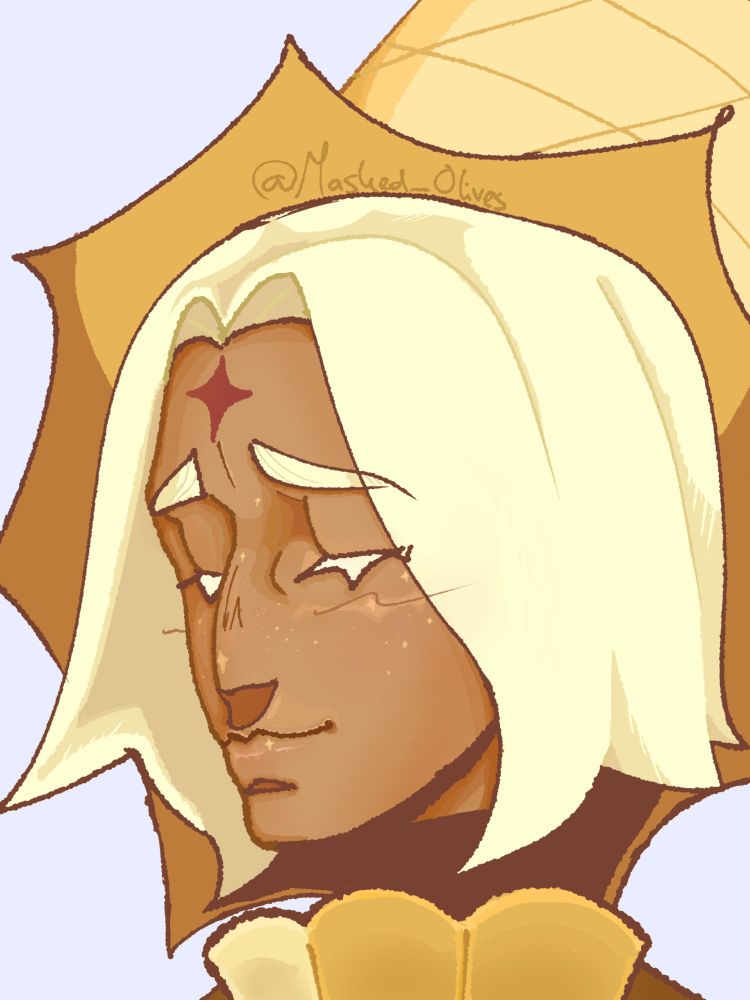 A humanised headshot of the character Pure Vanilla Cookie from the game Cookie Run Kingdom. 