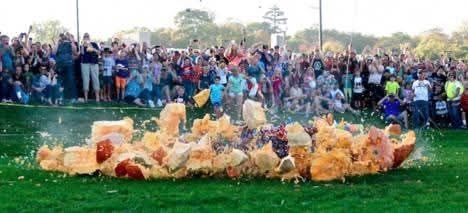 Giant pumpkin exploding