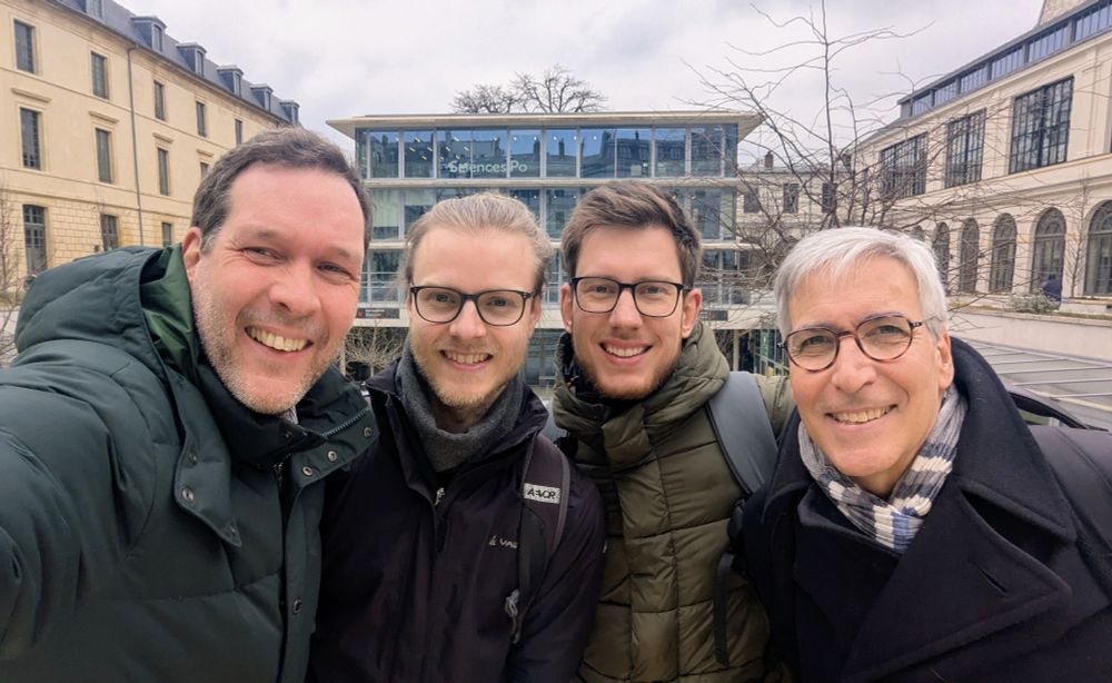 Left to right: Prof. Johannes Glückler, Dr. Jakob Hoffmann, Marius Zipf, and Prof. Emmanuel Lazega.