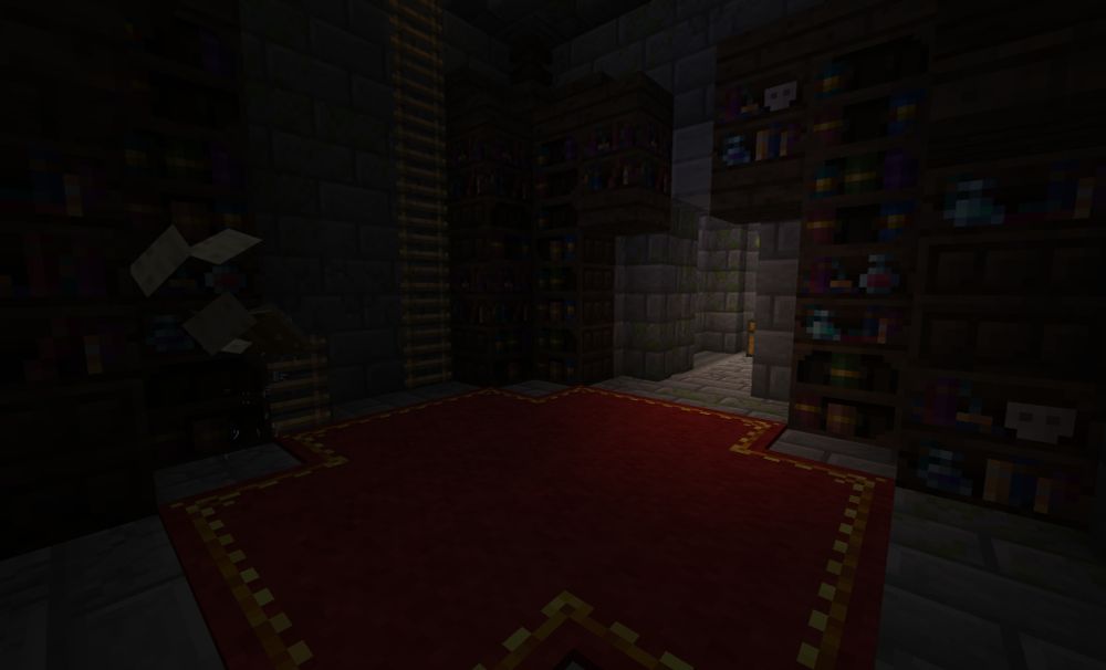 View of a dark lit room, a teaser for the upcoming update.