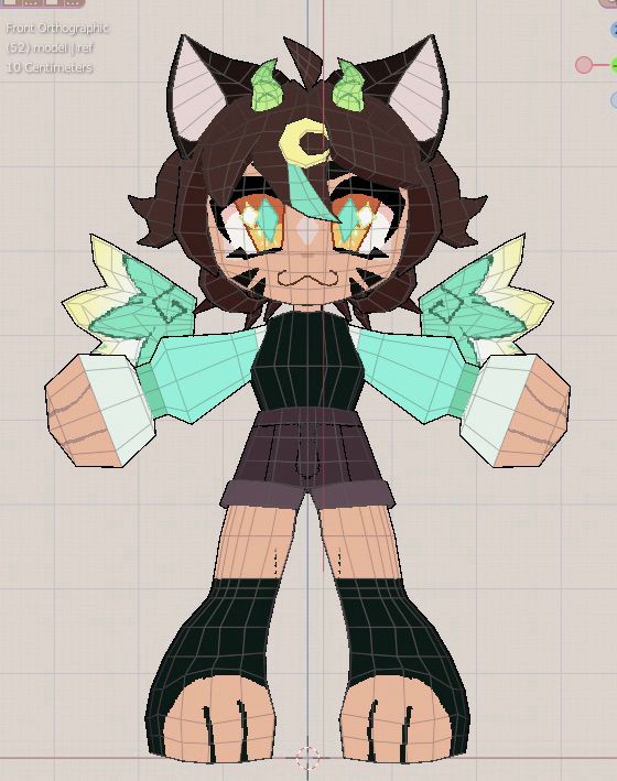 dragon/cat person chibi low poly model
