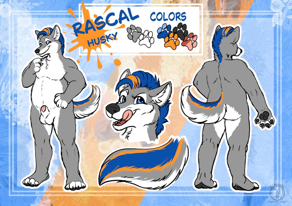 Reference-sheet for "Rascal" - NSFW version