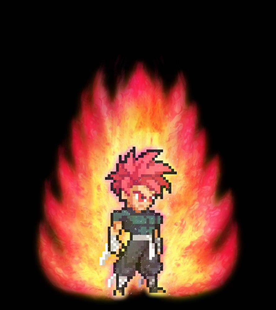 Another OC, Celeron, using Super Saiyan God. I might elaborate more on him later, but to put it short he's had a fairly rough history, leading to constant self doubt. As of right now, he works under Aeos and her group.