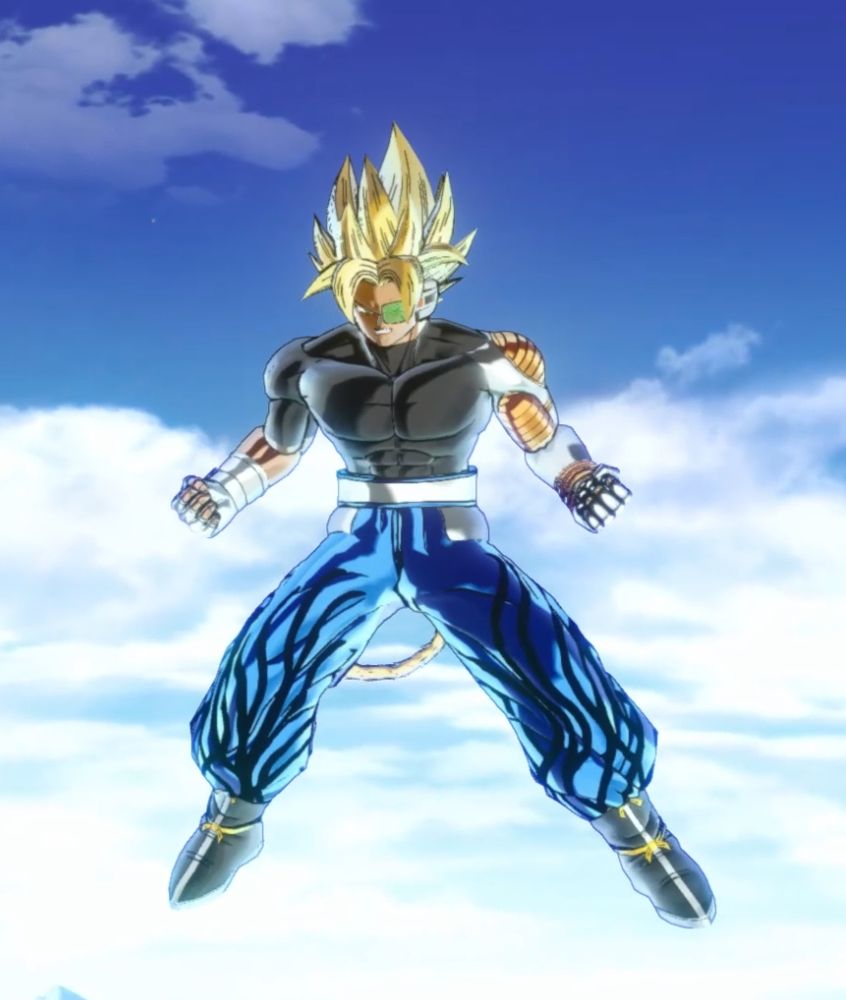 Also Cal, but this time in regular Super Saiyan. Props to the Revamp mod for the different hairs, it's peak.