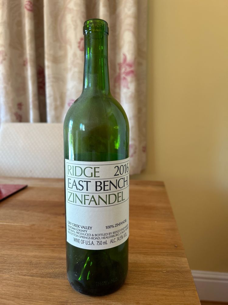 Ridge 2016 Zinfandel mmmwahhh