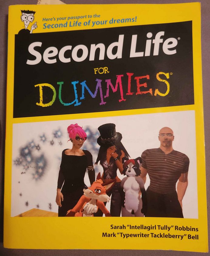 A physical book copy of 'Second Life for Dummies' 