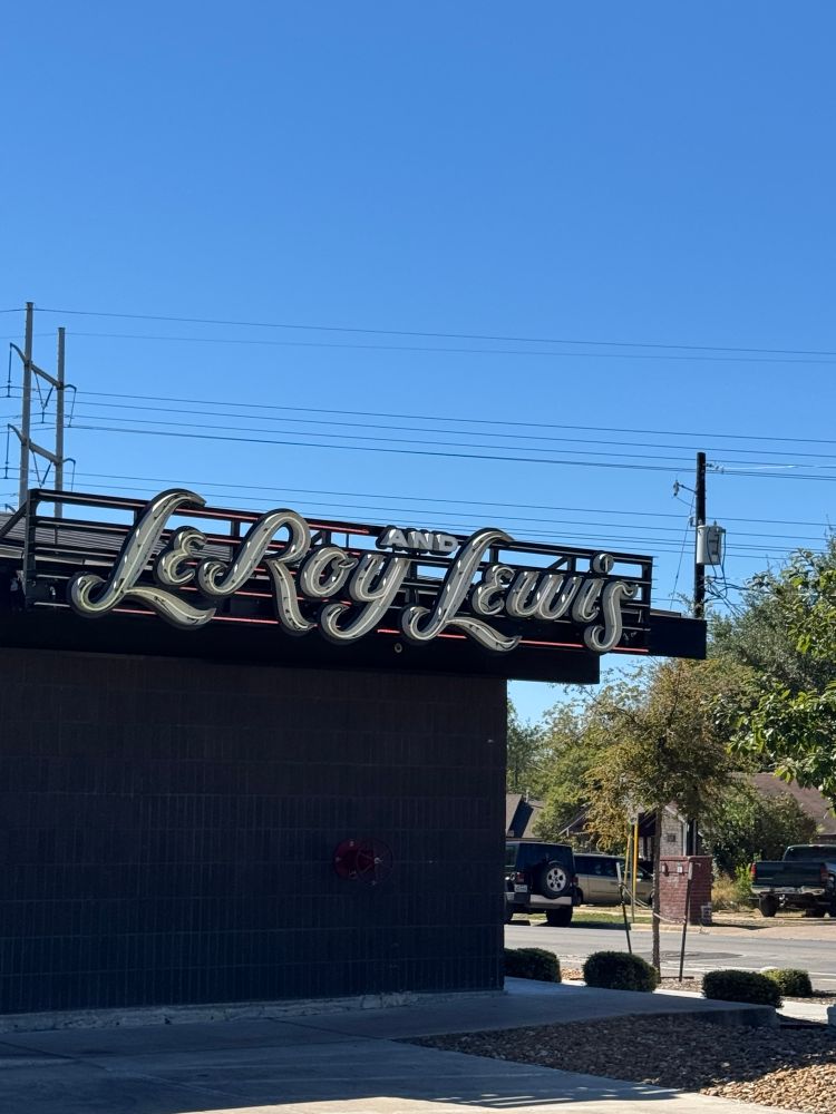 Sign for LeRoy and Lewis BBQ 