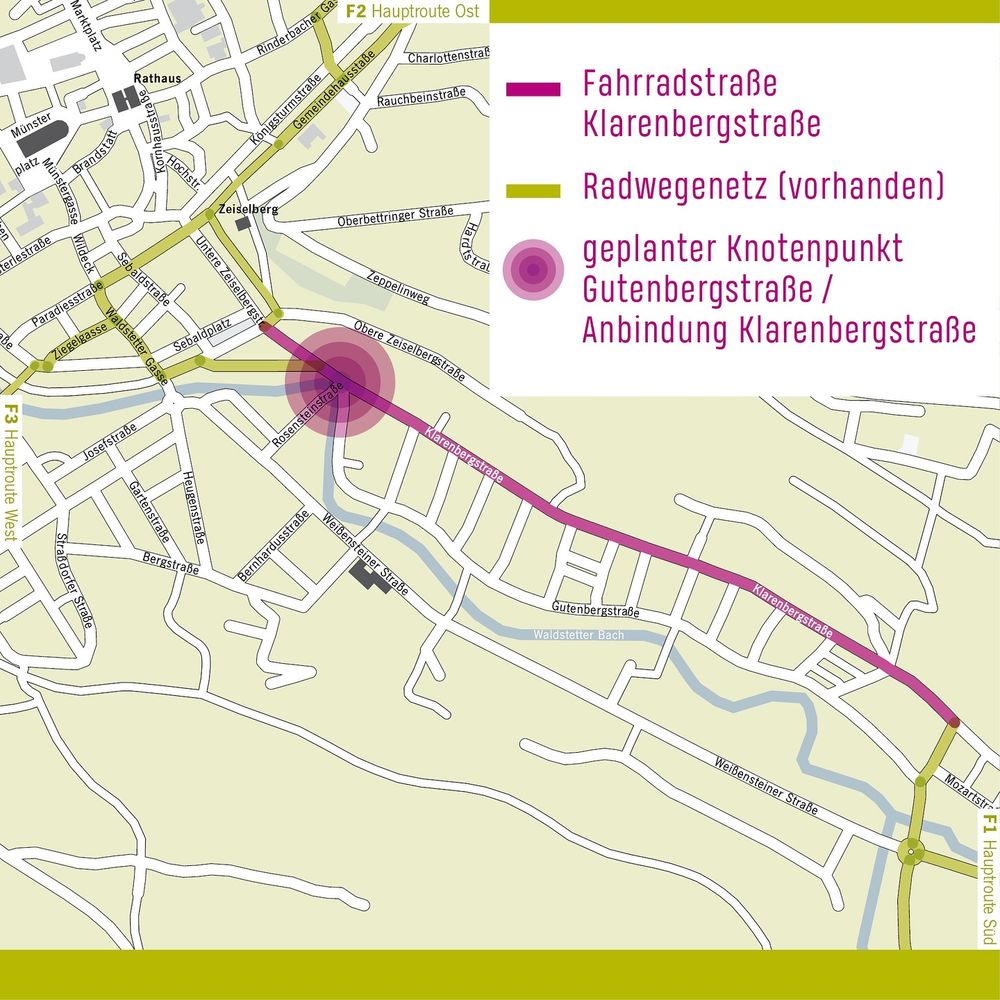 Eine Karte mit der Straße 