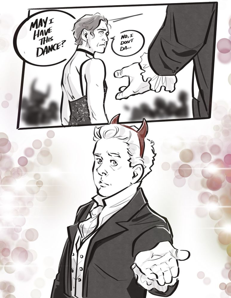 Crowley sad in a dress until his angel crashes the wedding in a demon disguise!