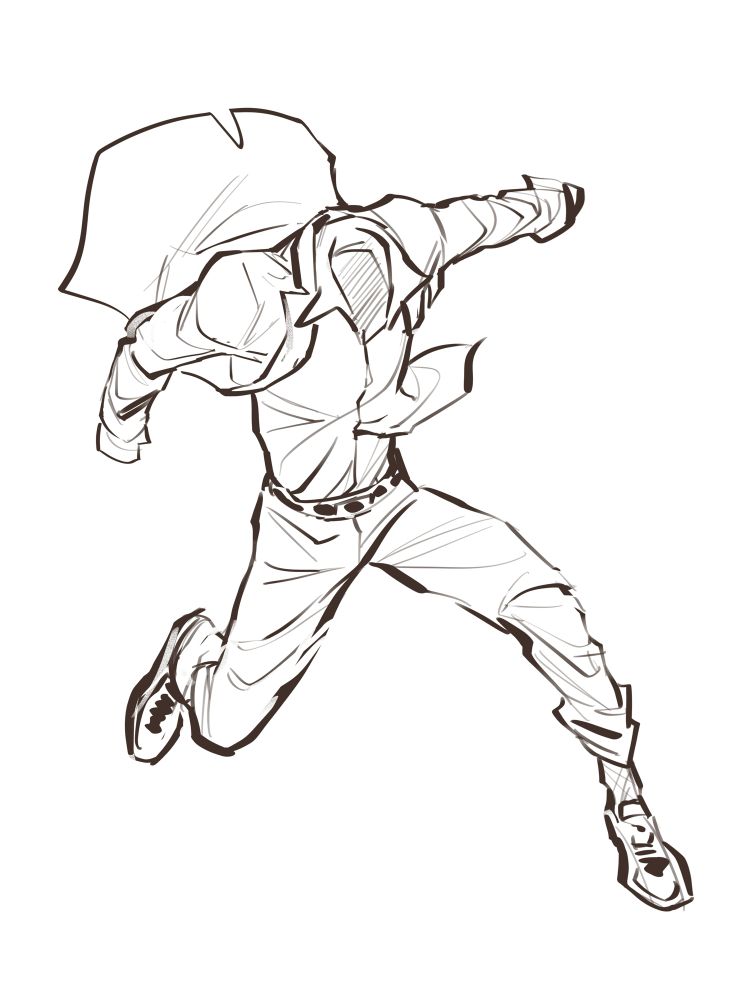 The invisible man running and jumping