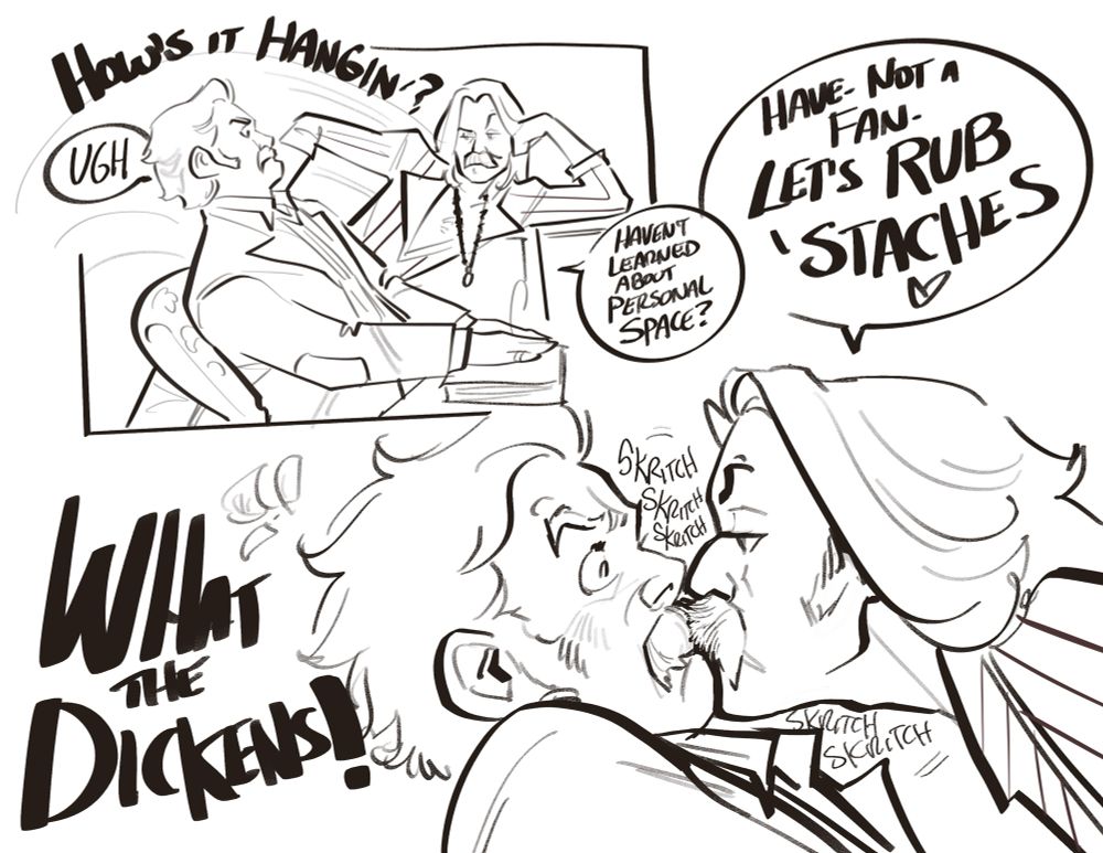 Crowley obnoxiously rubbing mustaches with Aziraphale.

No that’s not a euphemism.
