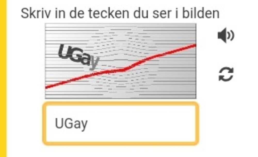Captcha with the solution "UGay"