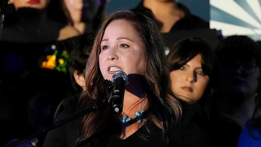 Arizona Democratic candidate Adelita Grijalva speaks to supporters after being declared the winner against Republican Daniel Butierez to fill the Congressional District 7 seat held by the late U.S. Rep. Raúl Grijalva in a special election Tuesday, Sept. 23, 2025, in Tucson, Ariz. (AP Photo/Ross D. Franklin, file)