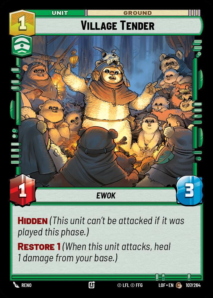 Village Tender card for Star Wars Unlimited. 