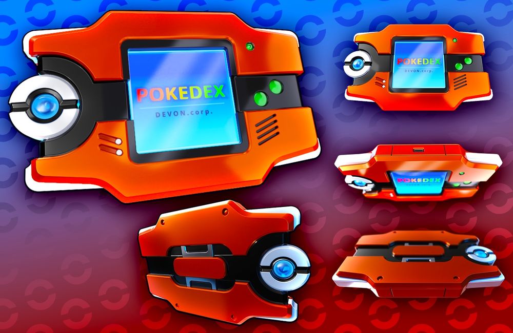 I personally love the pokedex designs that are based on game systems themselves... also adore the giant camera built into the side for that iconic pokeball symbolism. This one features the mastery of my new favorite technique in MagicaCSG for cutting lit, graphical game screens into the glass itself, thanks to an old bug being fixed.