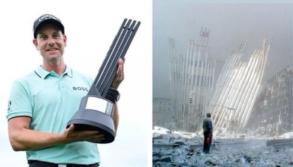 On the left is the trophy given to the Saudi backed LIV golf tournament hosted by Trump & on the right is all that remained of the World Trade Center on 9/11. The photos are strikingly similar 