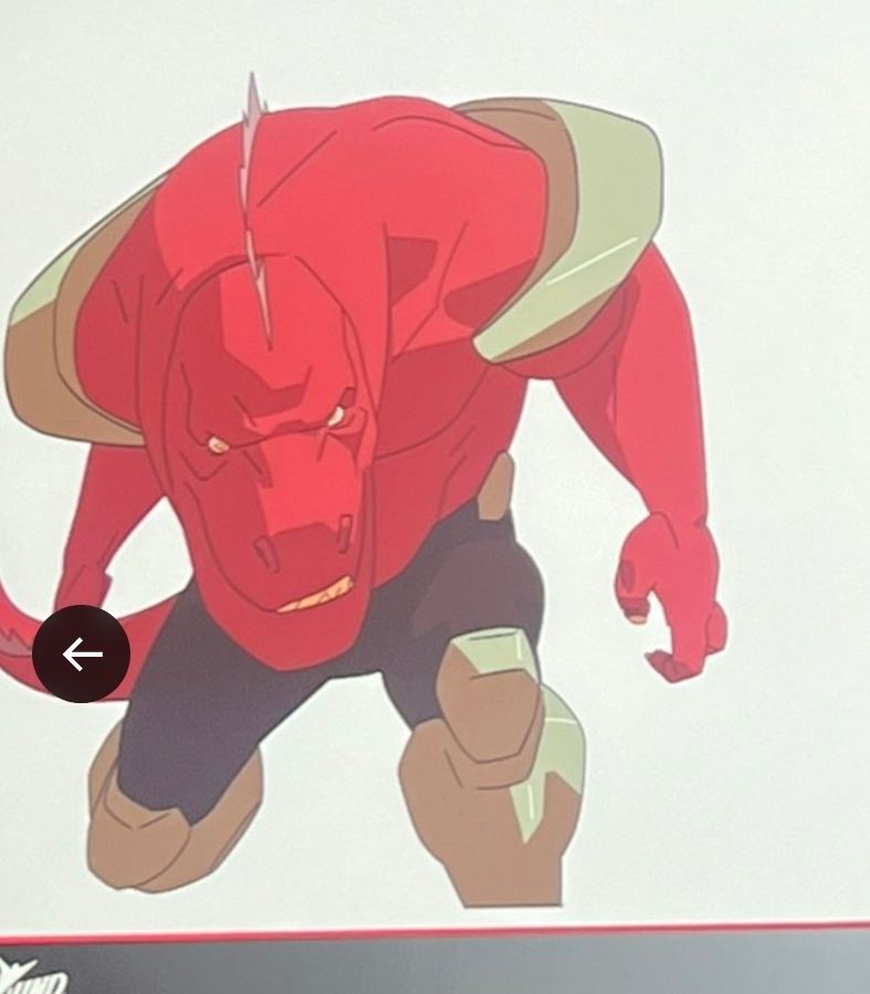 dinosaurus from the invincible tv show smirking
