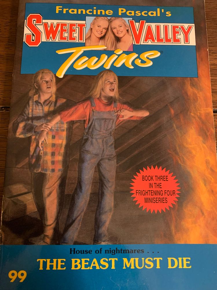 Sweet Valley Twins Book 99 “The Beast Must Die” is the title. 