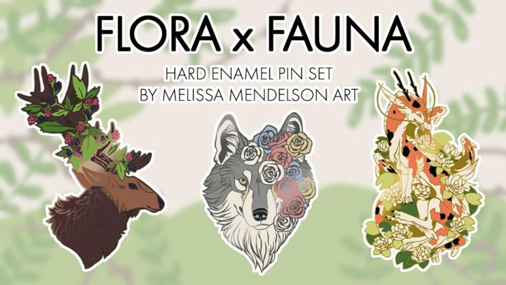 Flora x Fauna Enamel Pins