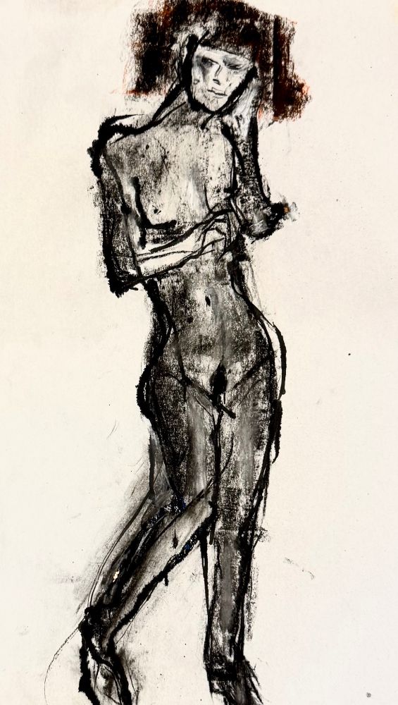 Standing figure, life drawing