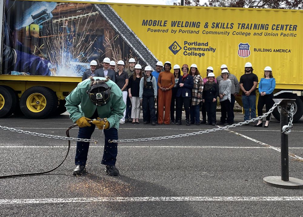 PCC unveiling its trailer with a chain cutting.
