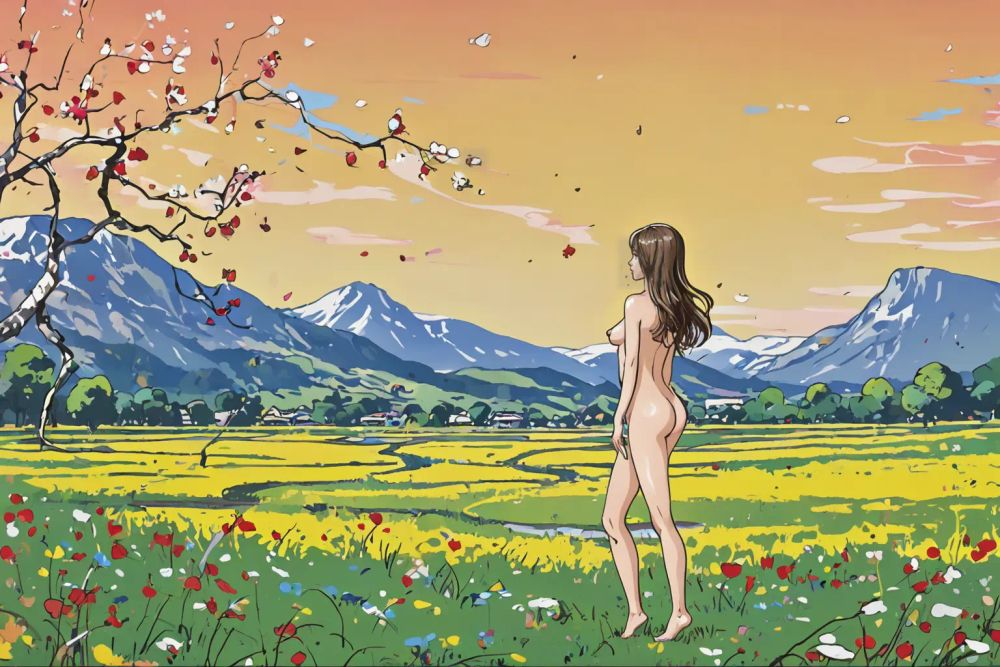 Prompt: nude, NSFW,  young woman, beautiful face, standing, great body, gorgeous figure, long legs, pretty eyes, long hair, learns Dog programming language, beautiful background, magnificent scenery, Jackson Pollock style,    HD, sharp focus, stunningly beautiful, hyper-detailed, Adorable Kawaii, pretty, cute, adorable, kawaii

Negative prompt: ugly, deformed, noisy, blurry, low contrast, gothic, dark, moody, monochromatic, extra eyes, bad eyes, ugly eyes, imperfect eyes, deformed pupils, deformed iris, cross-eyed, poorly drawn face, bad face, fused face, ugly face, worst face, unrealistic skin texture, out of frame, poorly drawn hands, cloned face, double face, blurry, bad quality

Text model: llama3

Image model: ComicBookXL