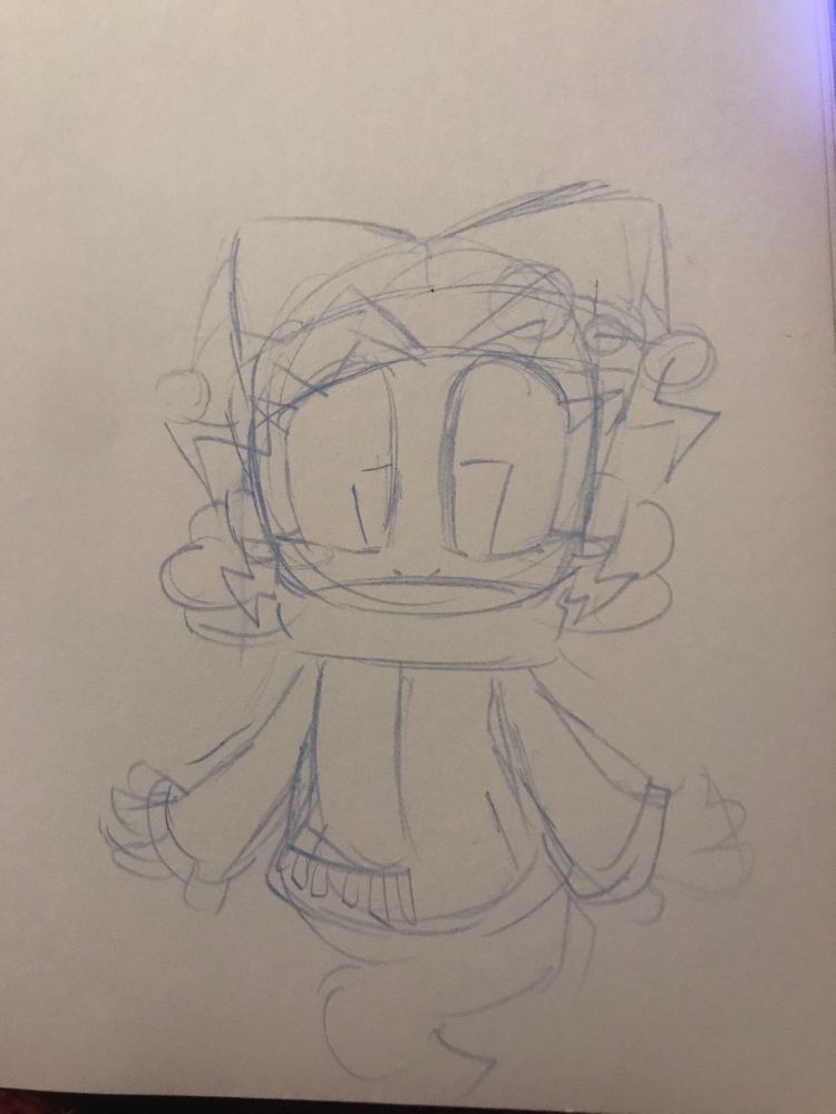 Traditional sketch of my (robopuppt) avatar 