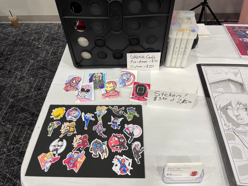 Close on sticker display 