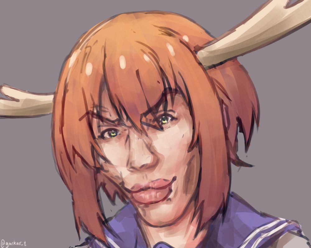 amazing artist rendition of nokotan mogging viewer