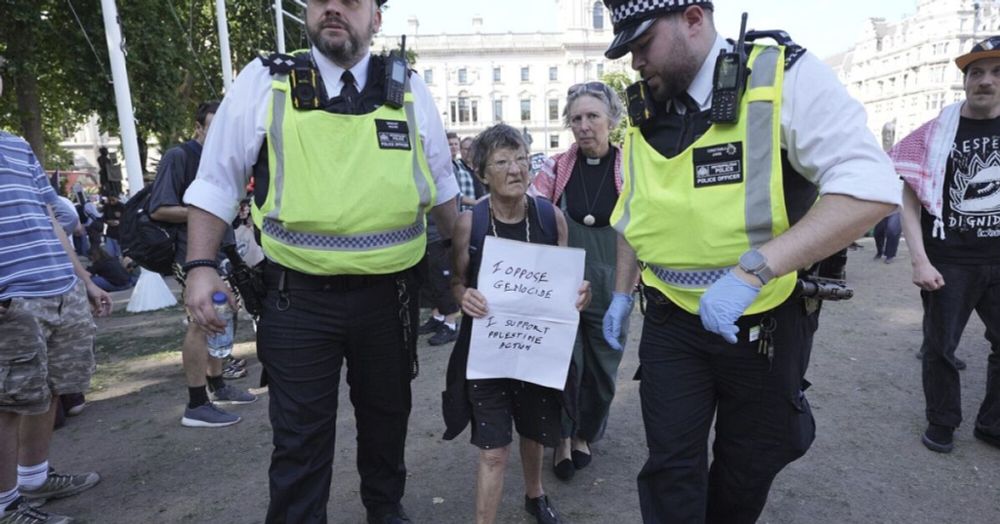 Hundreds of protesters in central London showing support to recently banned Palestine Action group have been arrested.