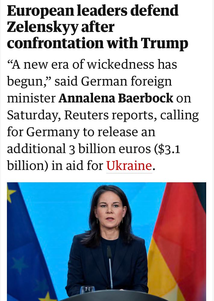 "A new era of wickedness has begun," said German foreign minister Annalena Baerbock (pictured). 